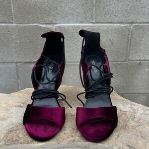 Purple velvet stilettos 
Size 6.5